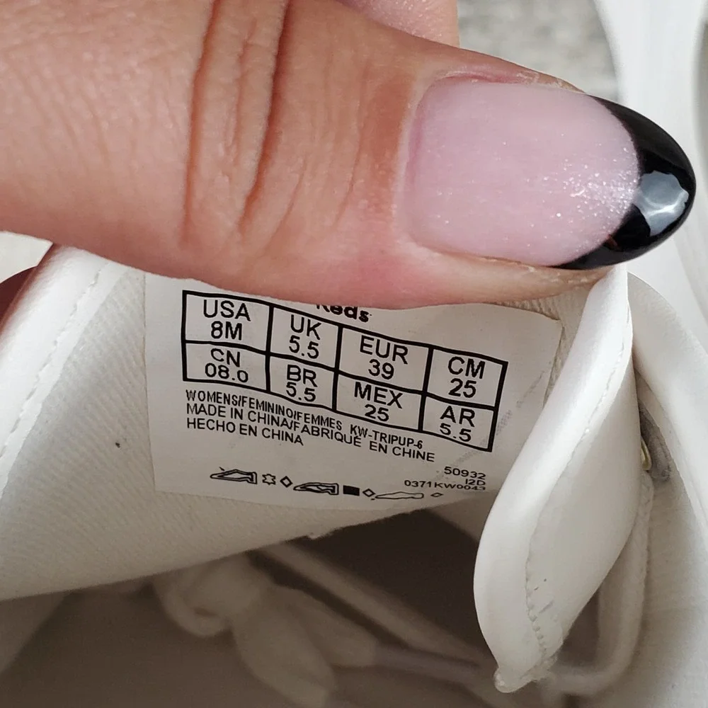 Keds Triple Up Womens Tennis Shoes Sz 8 M White Gold Leather Lace Up Platform